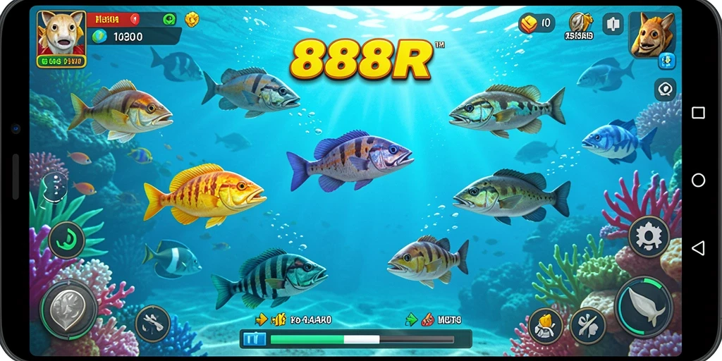 Gameplay seru dalam game Tembak Ikan 888R.
