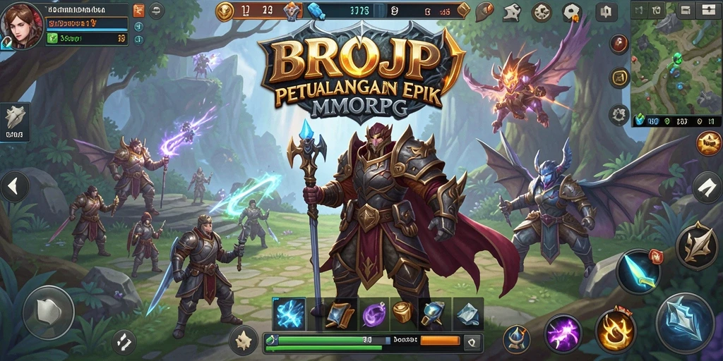 Tampilan gameplay BROJP dalam aksi, menampilkan pertempuran epik MMORPG.