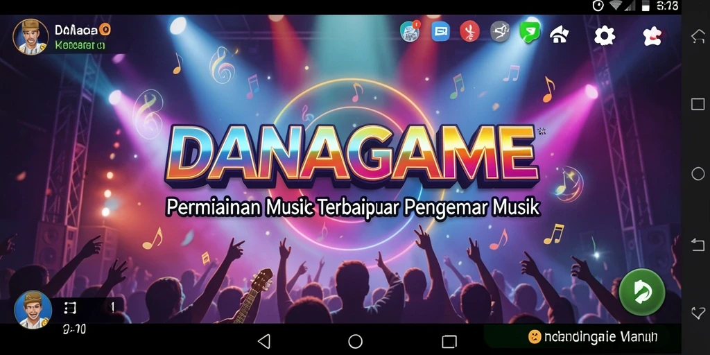 Tampilan utama <strong>DANAGAME</strong> menunjukkan pengguna menikmati permainan musik.