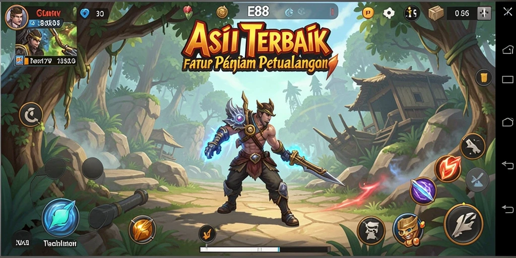Screenshot E88 menampilkan aksi seru karakter bertarung.