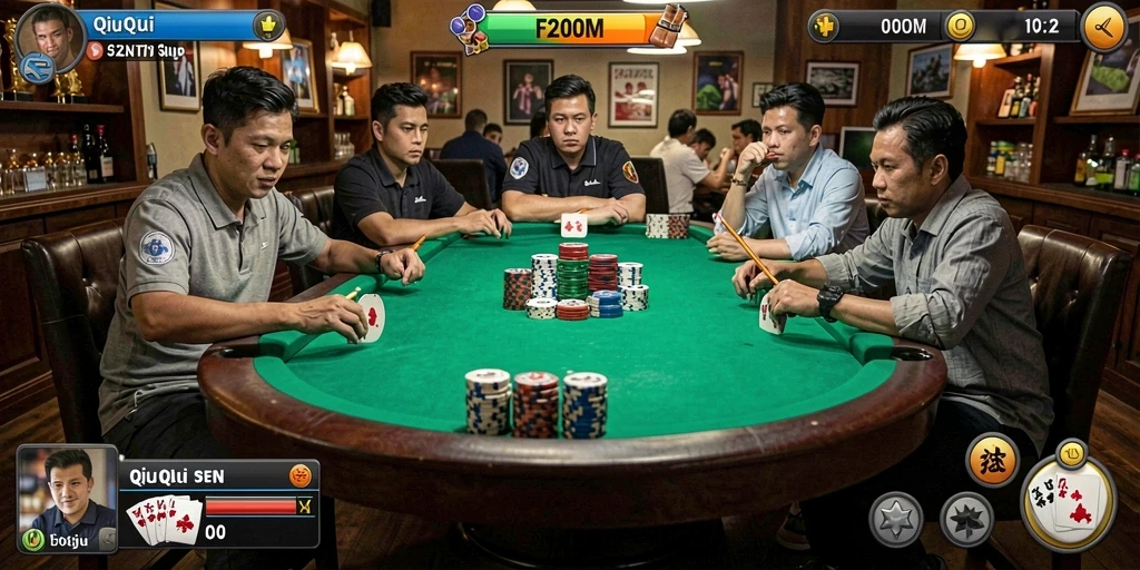 Screenshot dari gameplay QiuQiu F200M yang menarik dan interaktif.