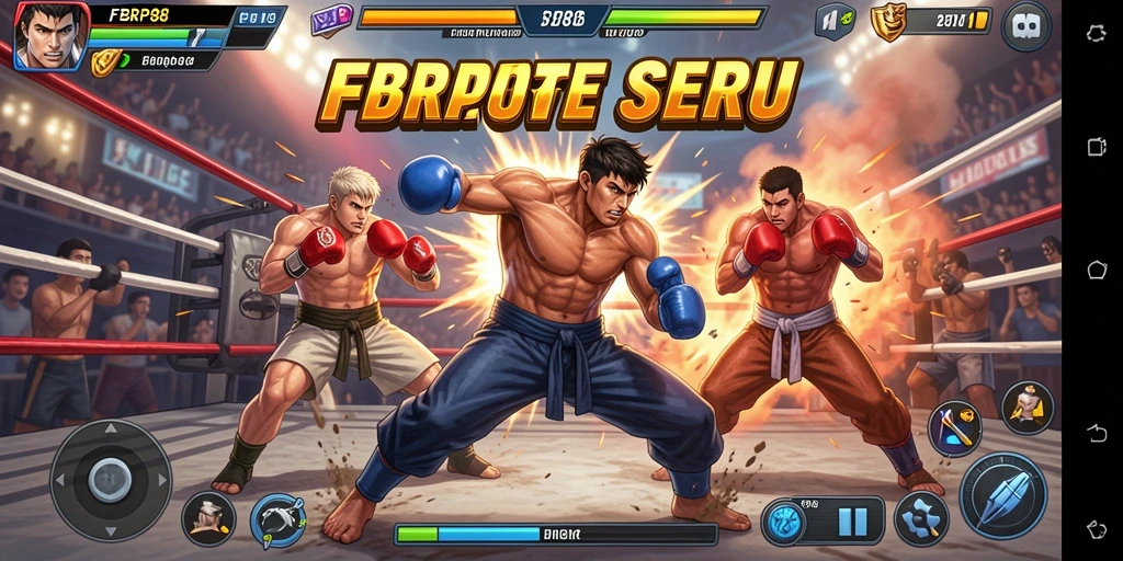 Screenshot gameplay FBRP88 yang menampilkan pertarungan seru antar karakter.
