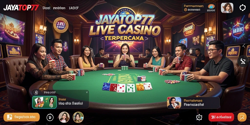 Gameplay seru JAYATOP77 dengan dealer langsung dan variasi permainan Live Casino.