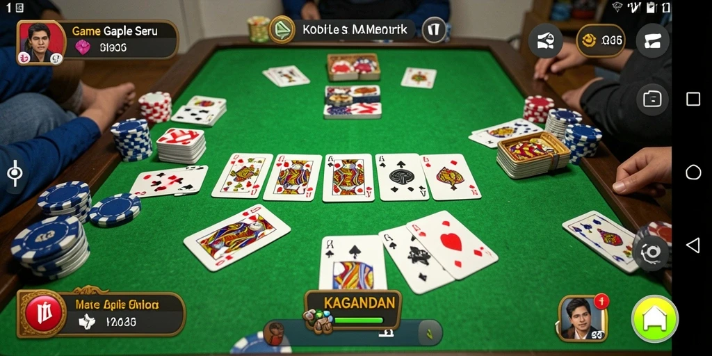 Screenshot gameplay KAGANDAN saat bermain Gaple secara online.
