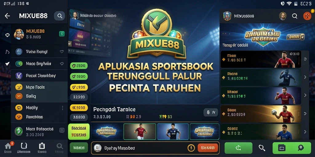 Screenshot utama MIXUE88 yang menunjukkan pengalaman taruhan dalam aplikasi Sportsbook.