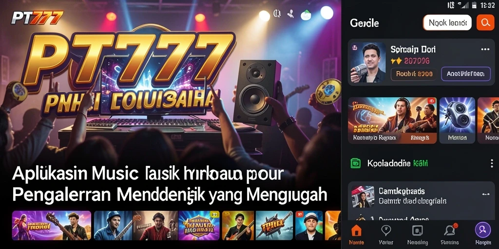 Gambaran gameplay PT777 yang menampilkan berbagai genre musik.