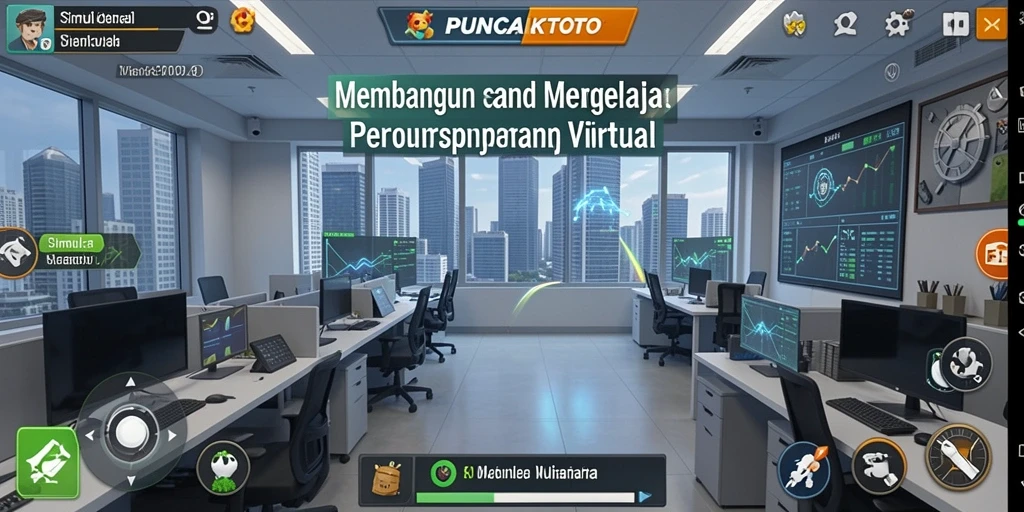 Screenshot gameplay PUNCAKTOTO menunjukkan suasana bisnis yang dinamis dan menarik.