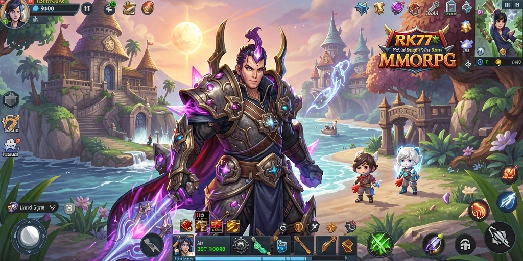 Tampilan gameplay RPG yang mendebarkan di RK77.