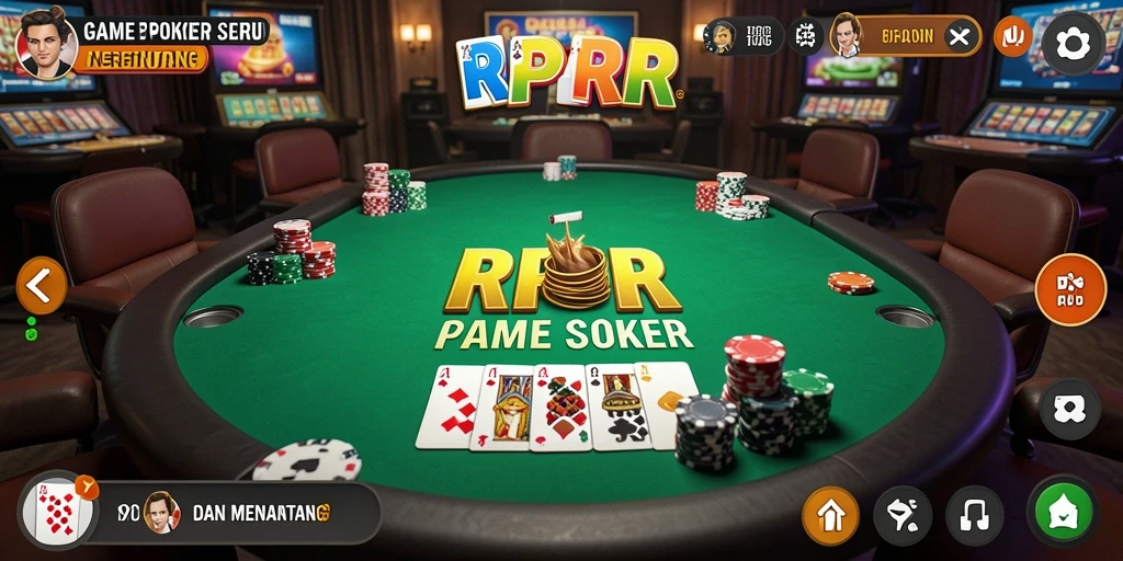Screenshot gameplay RPRR menampilkan aksi poker yang mendebarkan.