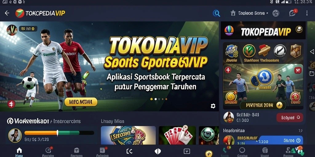 Tampilan antarmuka pengguna TOKOPEDIAVIP dengan fitur taruhan yang mudah diakses.